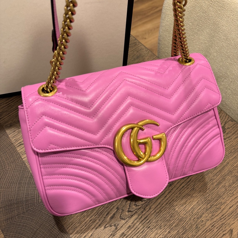 Gucci Marmont Shoulder Pink Purse - Picture 5 of 6